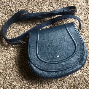 Gigi New York navy purse with S monogram